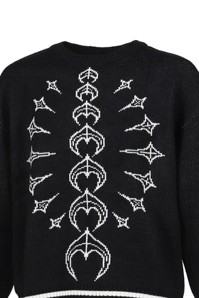 TC BONE KNIT SWEATER / BLK/WHT 