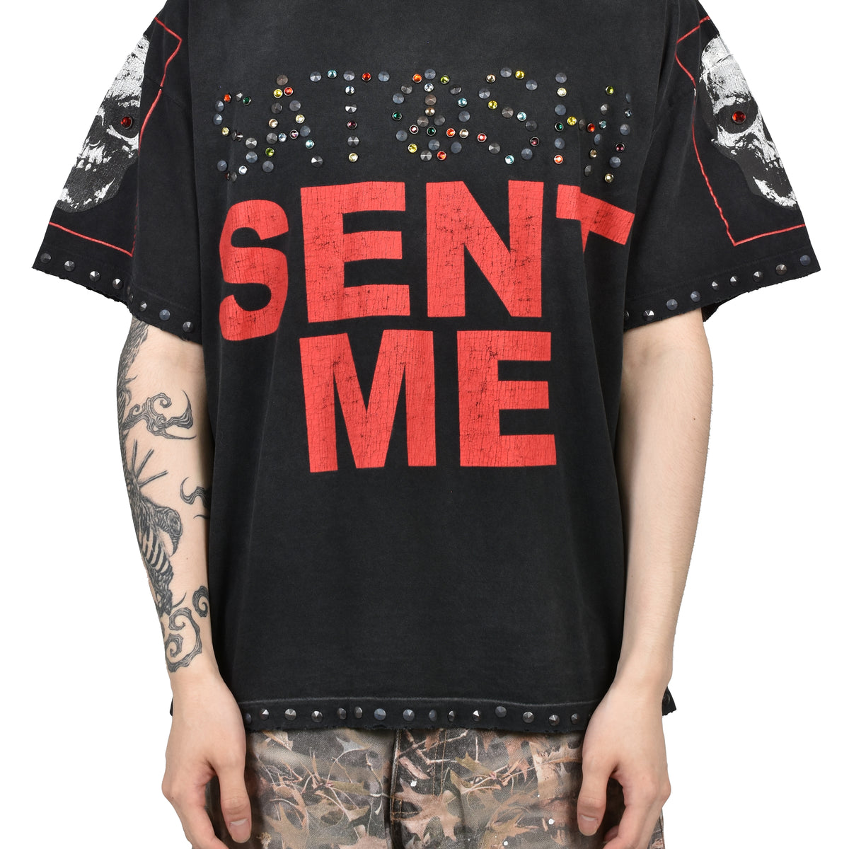 SATOSHI NAKAMOTO サトシ ナカモト SS26 SATOSHI SENT ME TEE / BLK