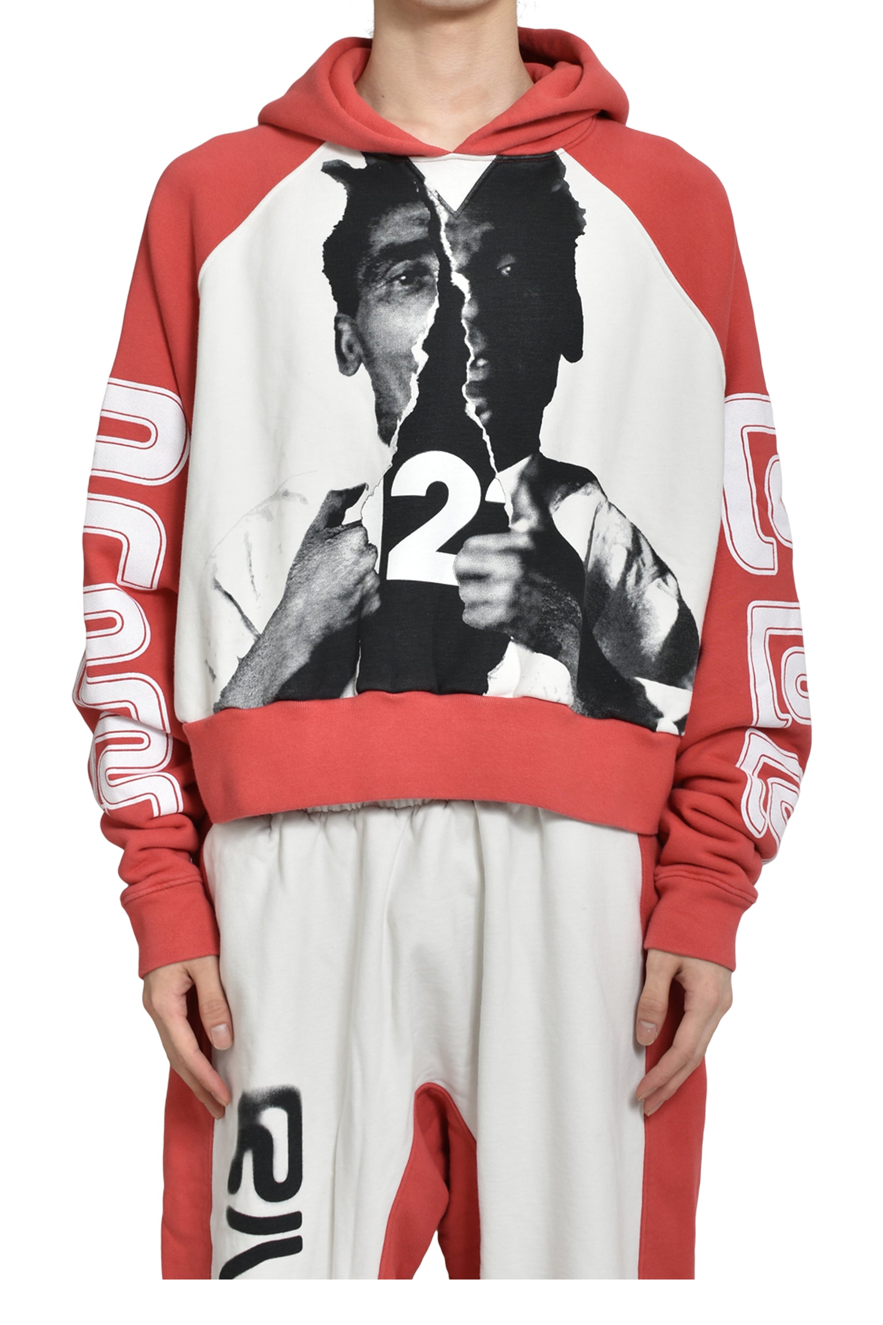 OPEN UP AGAPE HOODIE / RED / HEATHER