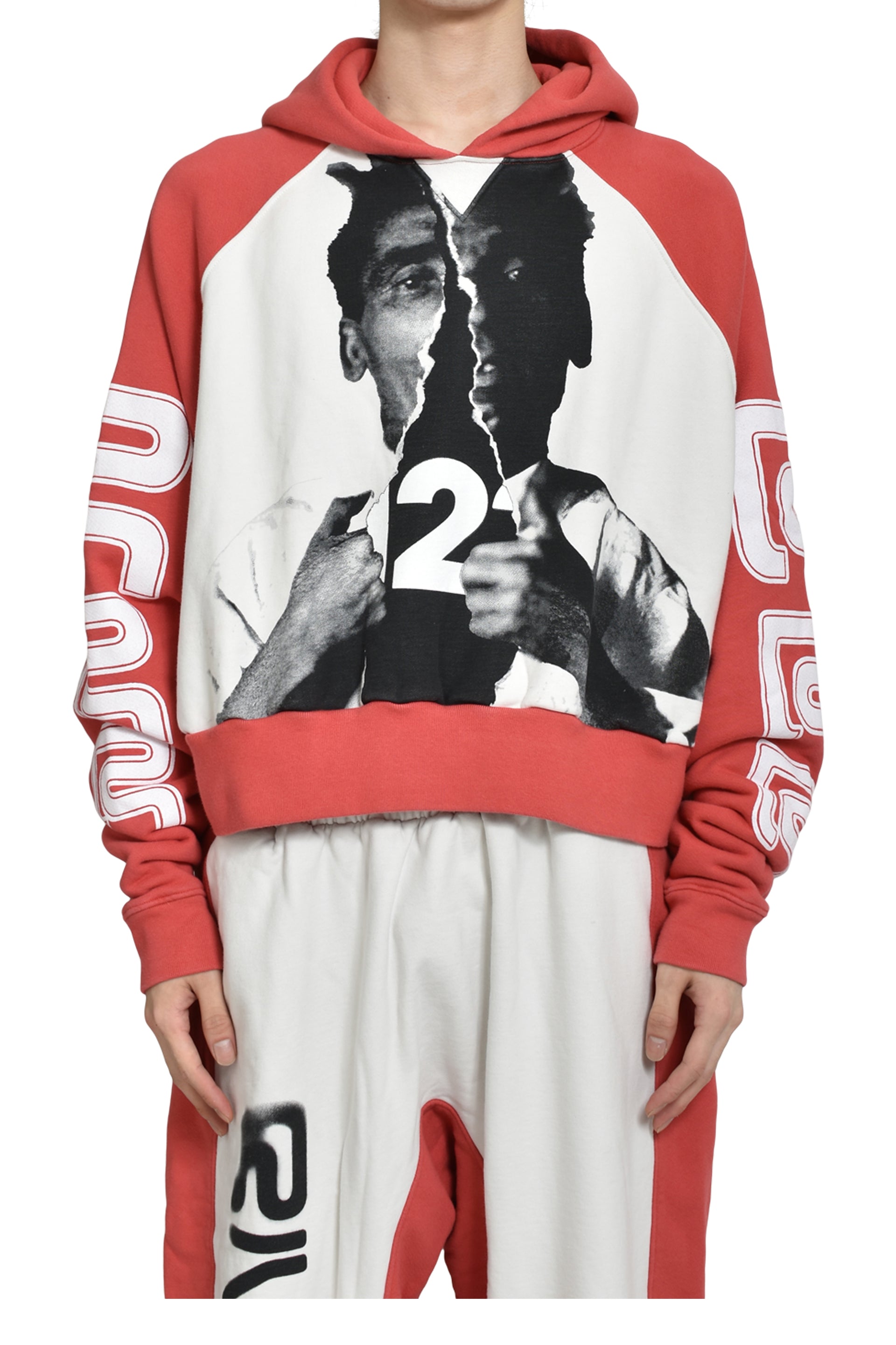 OPEN UP AGAPE HOODIE / RED / HEATHER