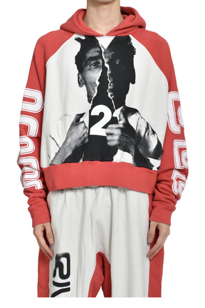 OPEN UP AGAPE HOODIE / RED / HEATHER