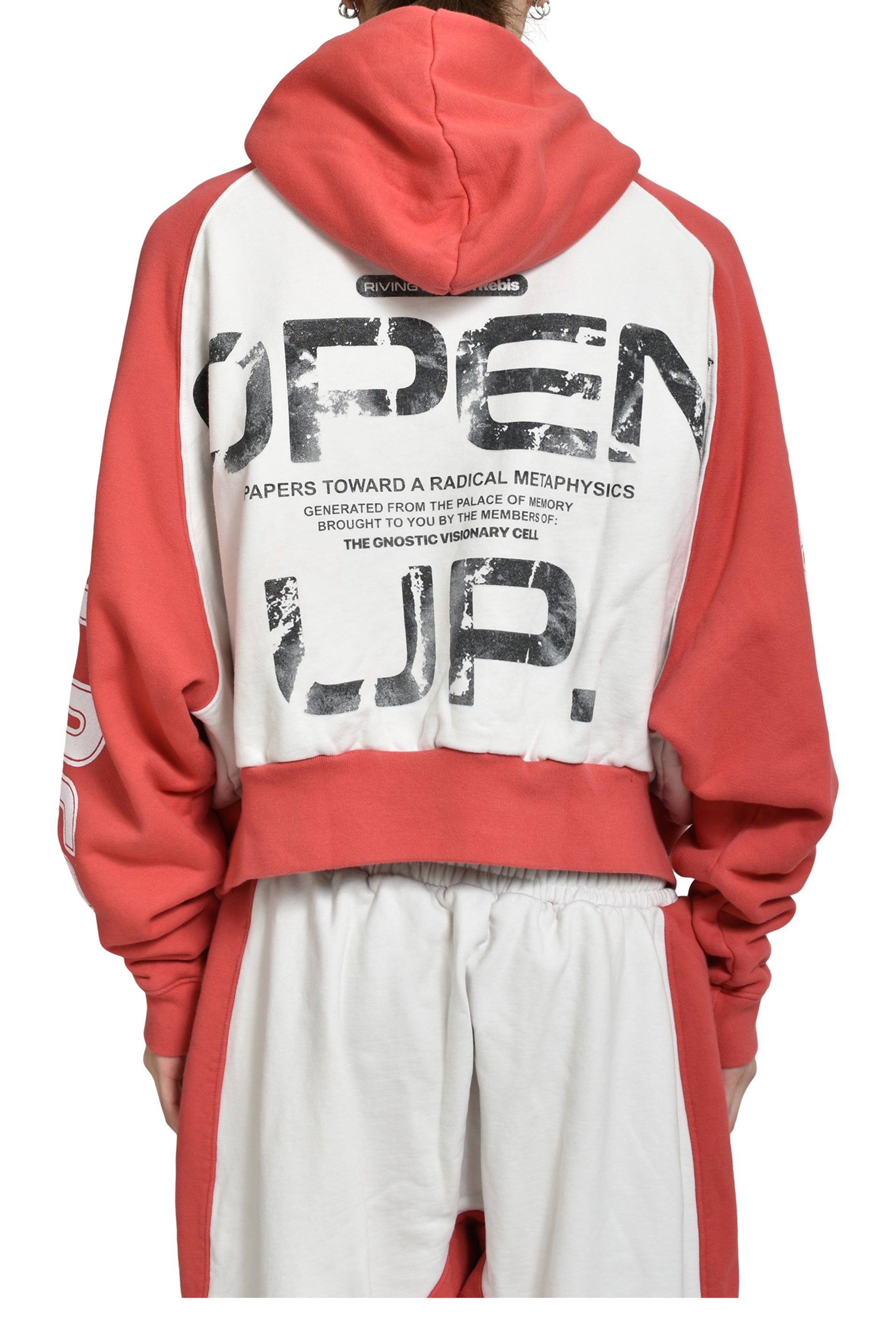 OPEN UP AGAPE HOODIE / RED / HEATHER