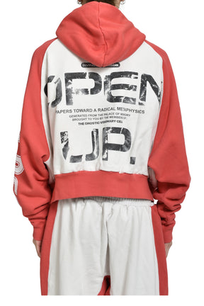 OPEN UP AGAPE HOODIE / RED / HEATHER