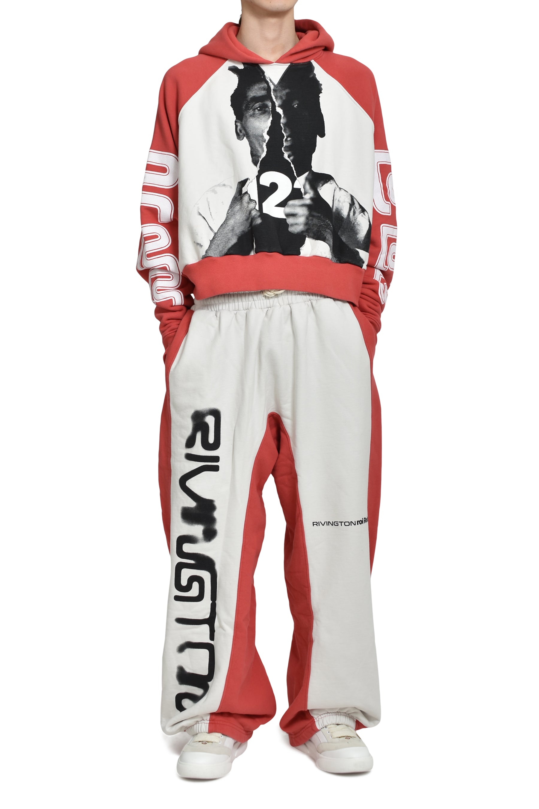 OPEN UP AGAPE HOODIE / RED / HEATHER