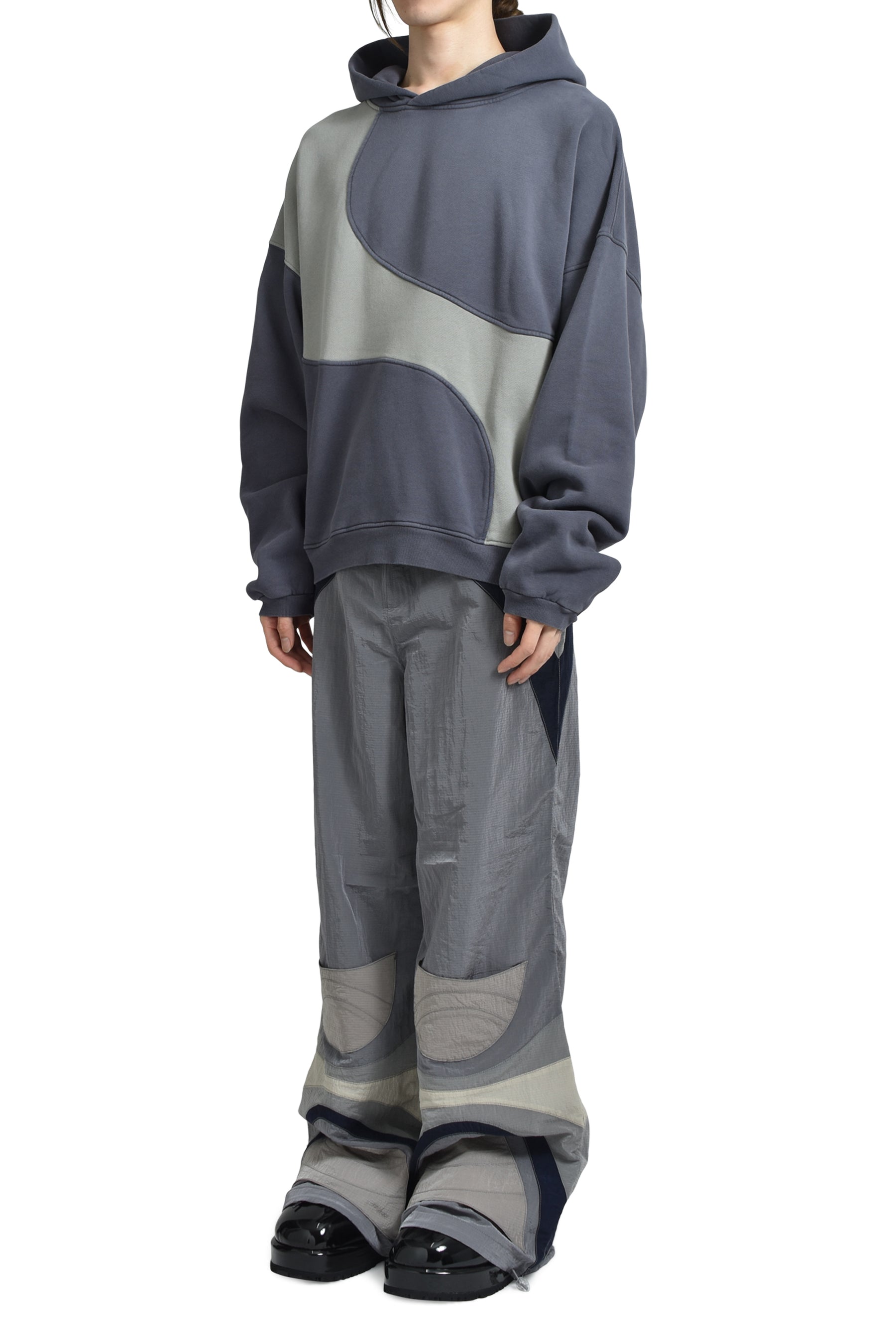 WAVE HOODIE KNIT / DARK GRY 