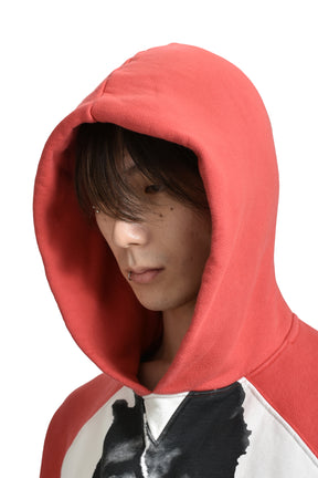 OPEN UP AGAPE HOODIE / RED / HEATHER