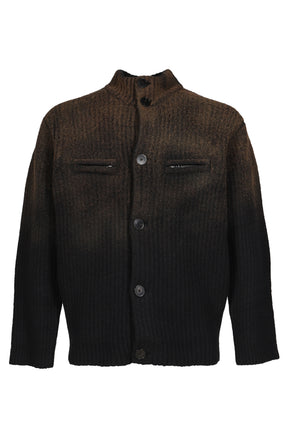 SPRAY DYED SERVICE DRESS KNIT JACKET / BLK