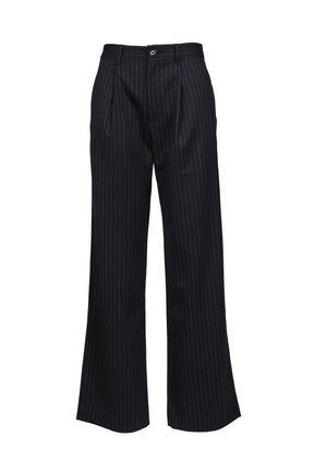 G GENTLE WIDE LEG PINSTRIPE PANTS / NVY