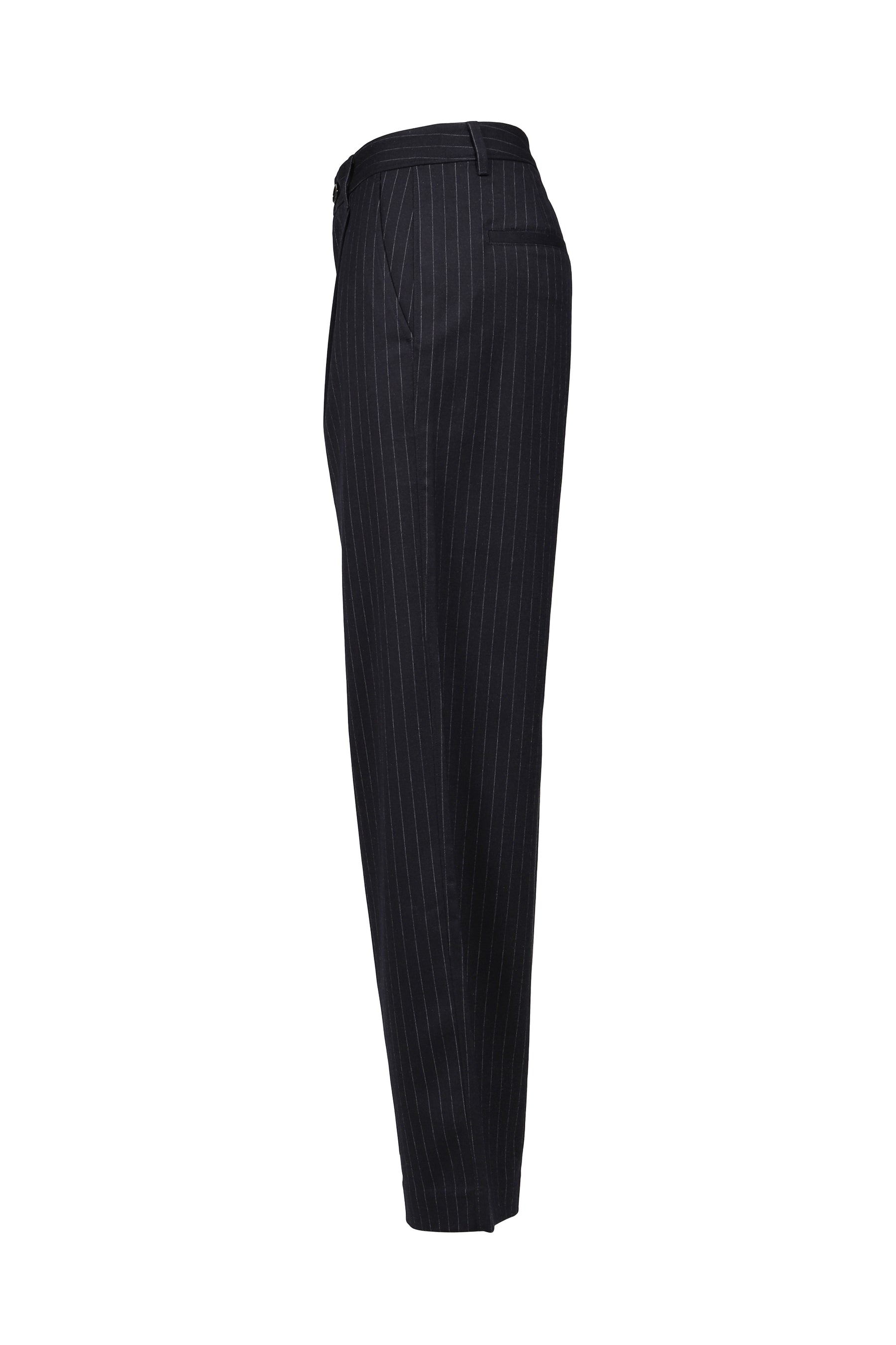 G GENTLE WIDE LEG PINSTRIPE PANTS / NVY
