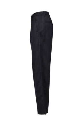 G GENTLE WIDE LEG PINSTRIPE PANTS / NVY