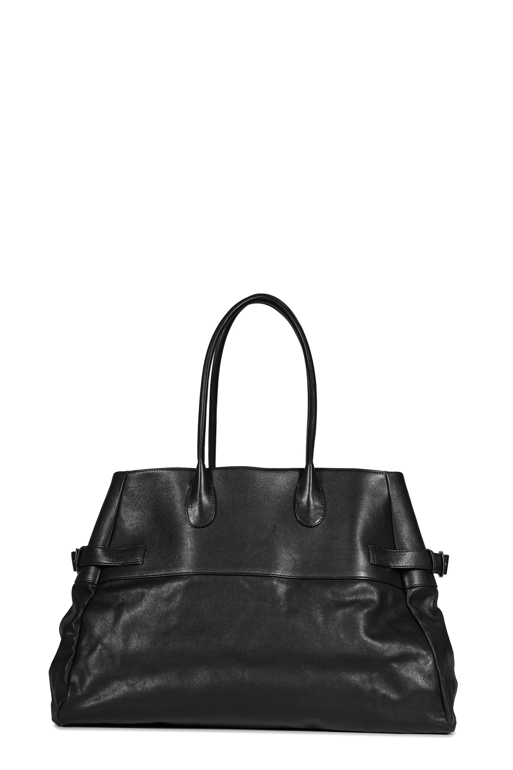 LEATHER BOMBER BAG / BLK