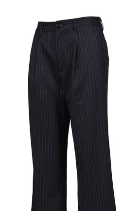 G GENTLE WIDE LEG PINSTRIPE PANTS / NVY