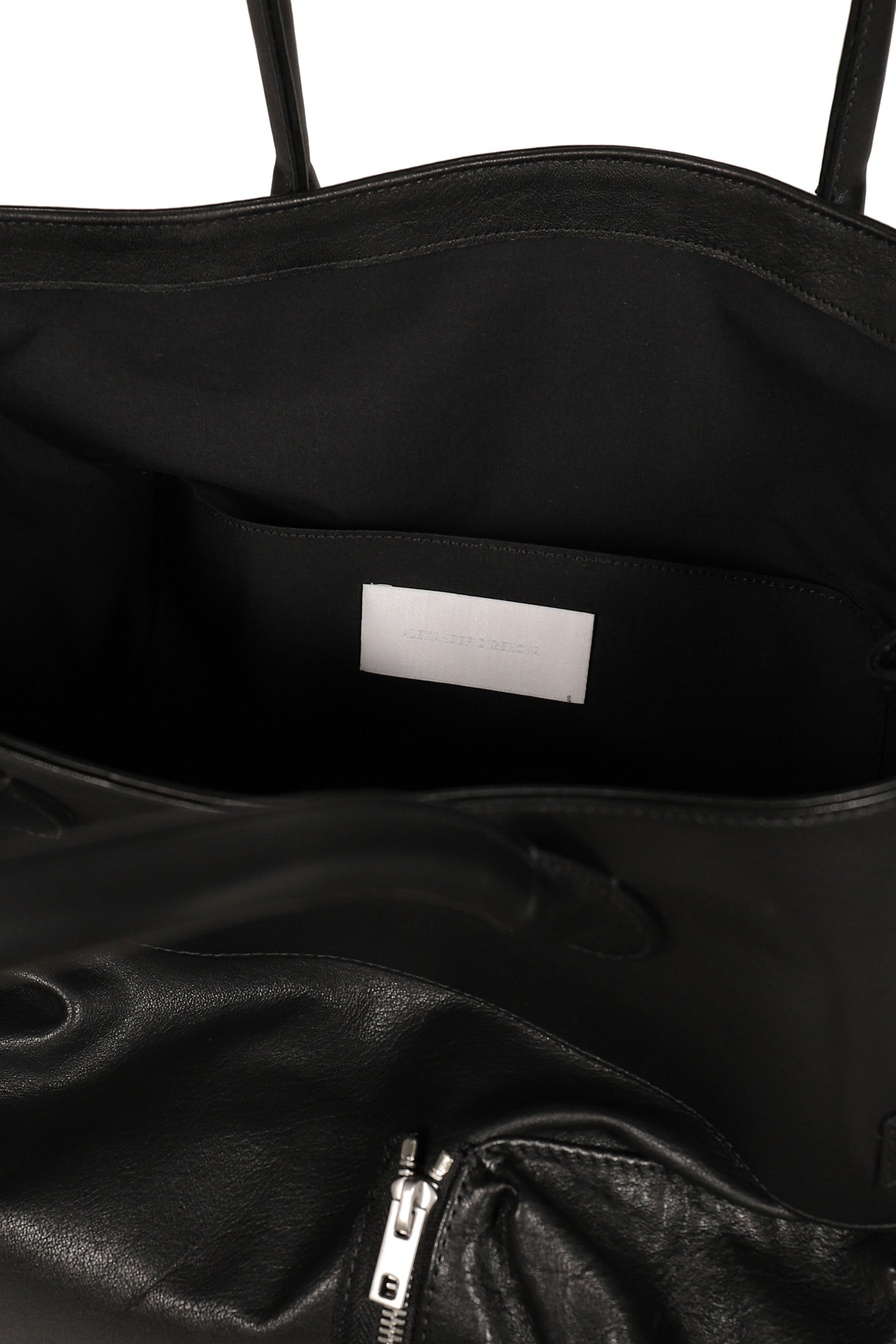 LEATHER BOMBER BAG / BLK