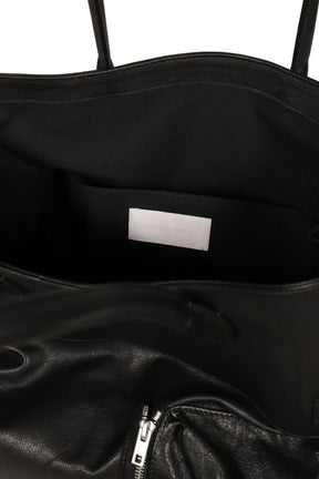 LEATHER BOMBER BAG / BLK