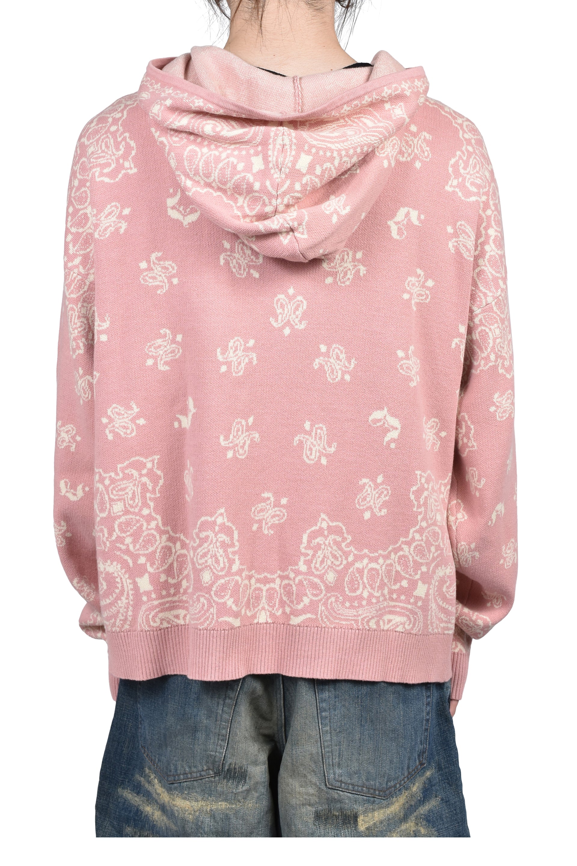 PAISLEY KNIT HOODIE / PNK