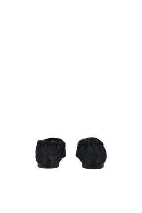 SILK SATIN SLIP-ON SHOES / BLK