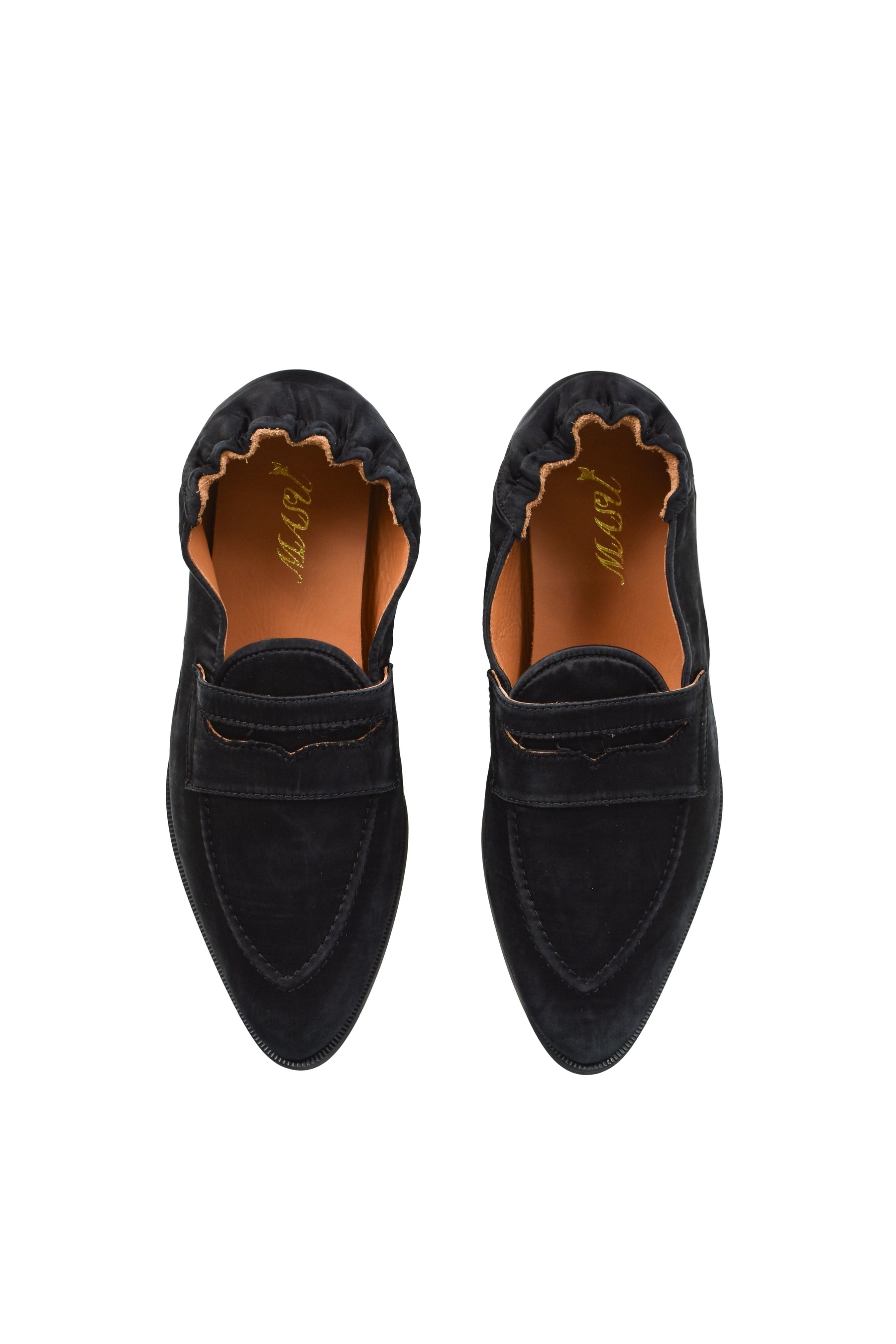 SILK SATIN SLIP-ON SHOES / BLK