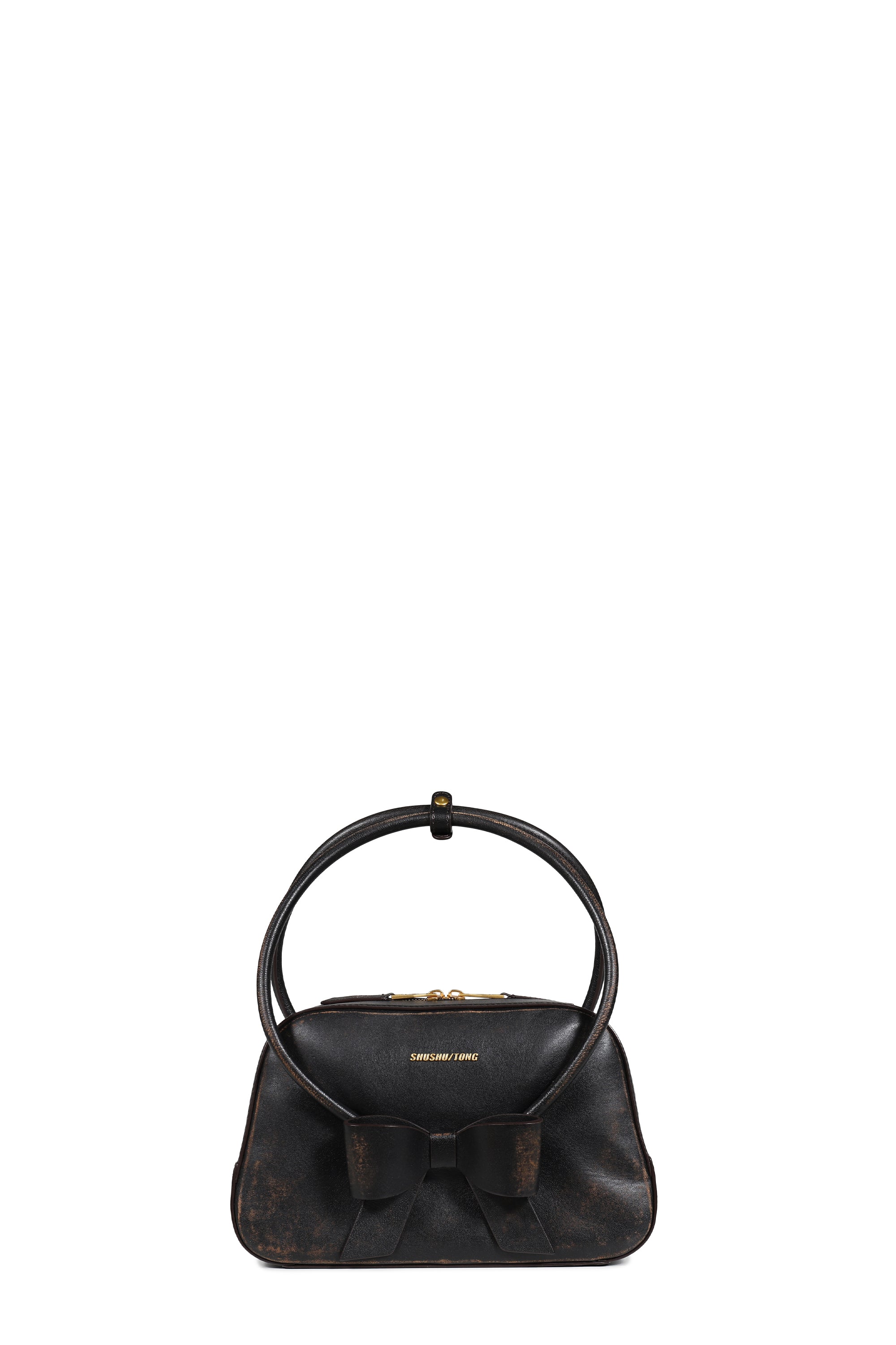 SHUSHU TONG SS26 BOW RING HANDLE BAG / BRW - NUBIAN