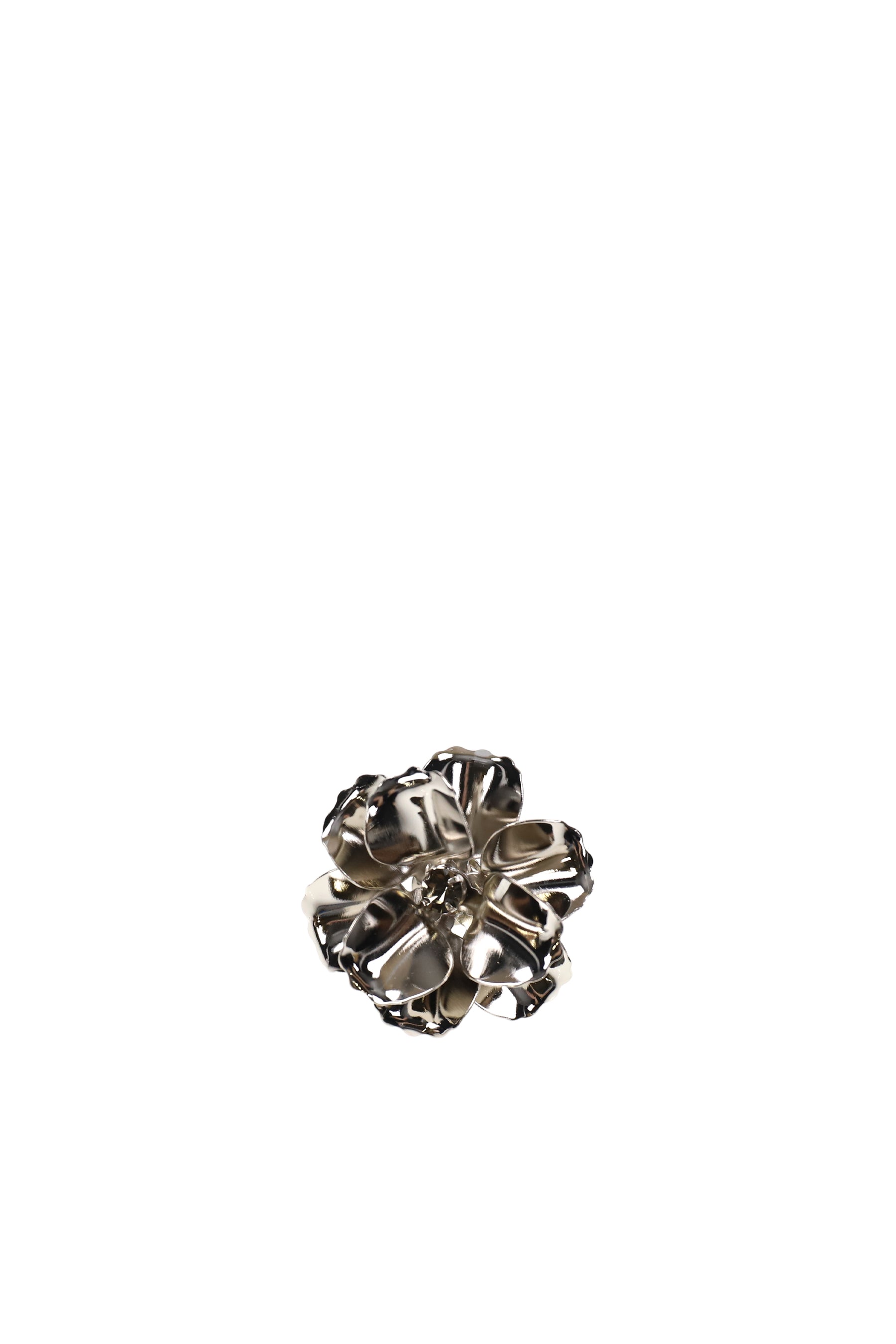 BLACK DIA FLOWER BROOCH / BLK NICKEL