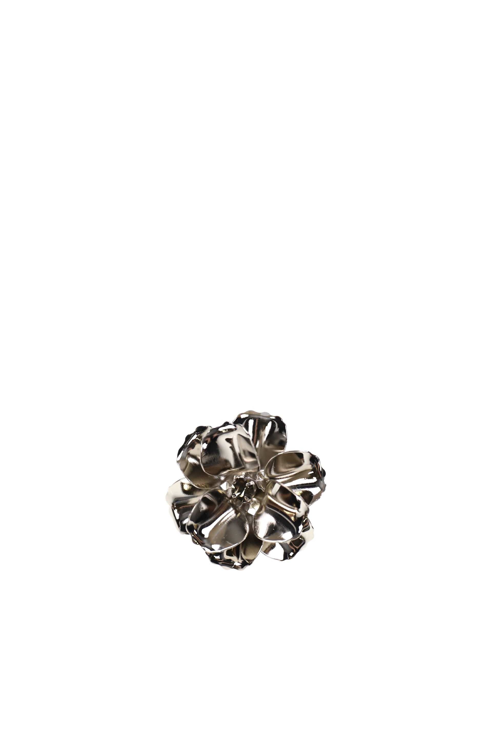 BLACK DIA FLOWER BROOCH / BLK NICKEL