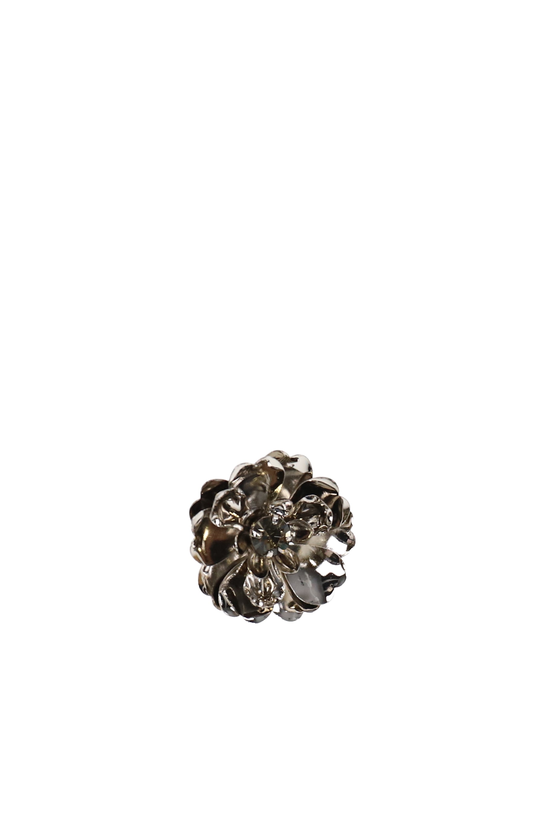 BLACK DIA FLOWER BROOCH / BLK NICKEL