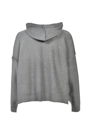 ”I LOVE MOVIE" PULLOVER KNIT HOODIE (EXCLUSIVE) / GRY