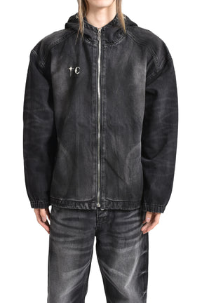 DENIM HOOD JACKET / BLK