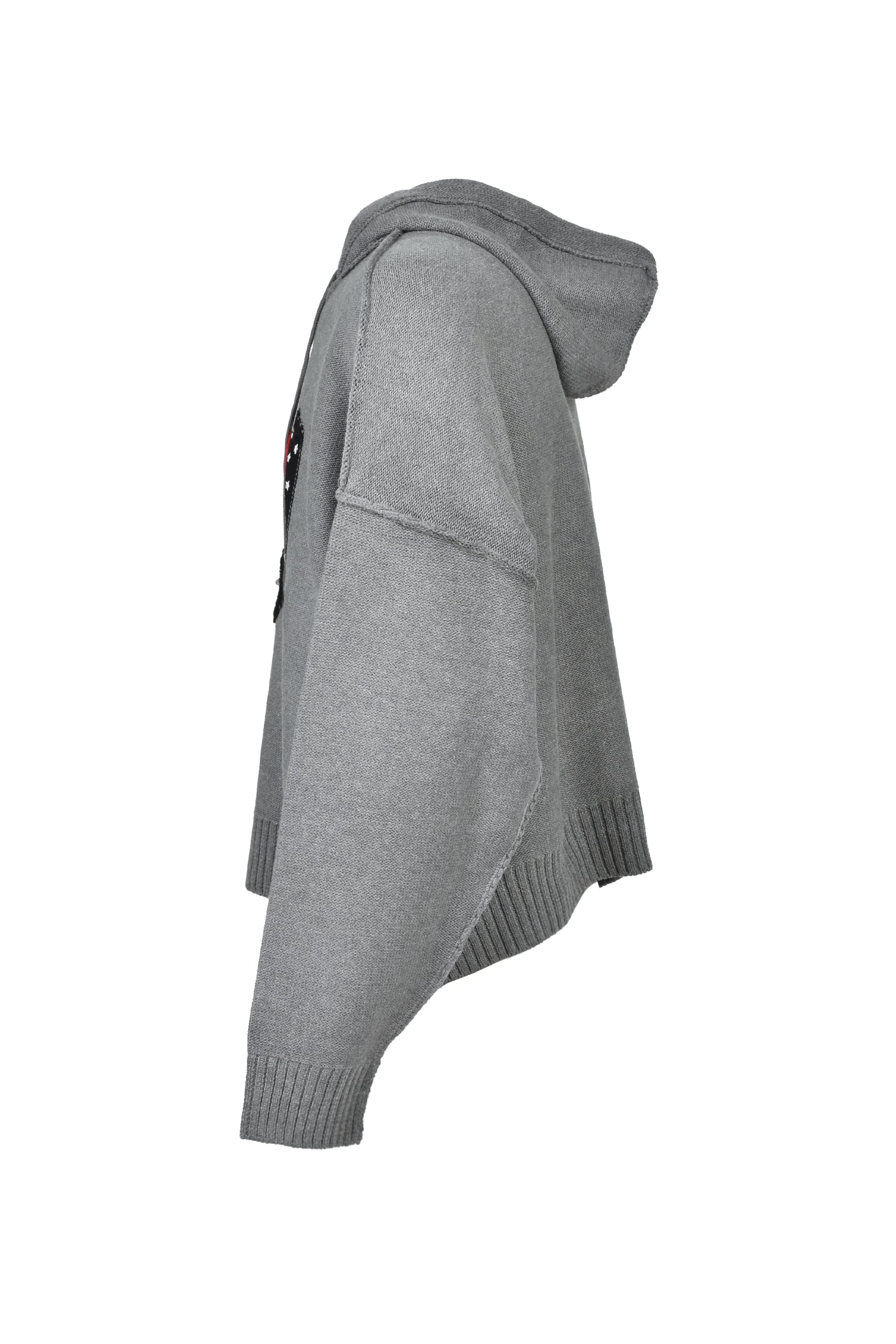 ”I LOVE MOVIE" PULLOVER KNIT HOODIE (EXCLUSIVE) / GRY