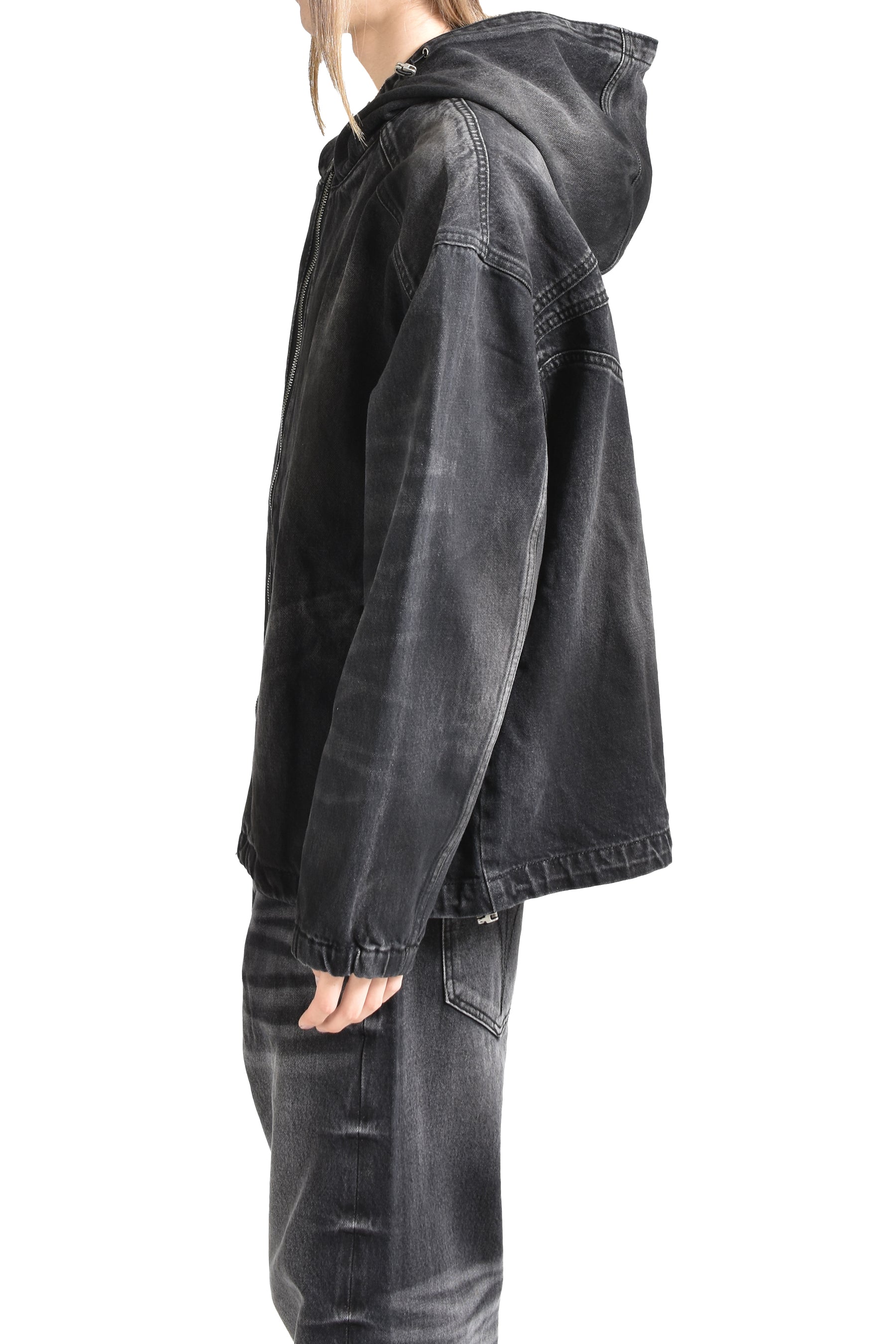 DENIM HOOD JACKET / BLK