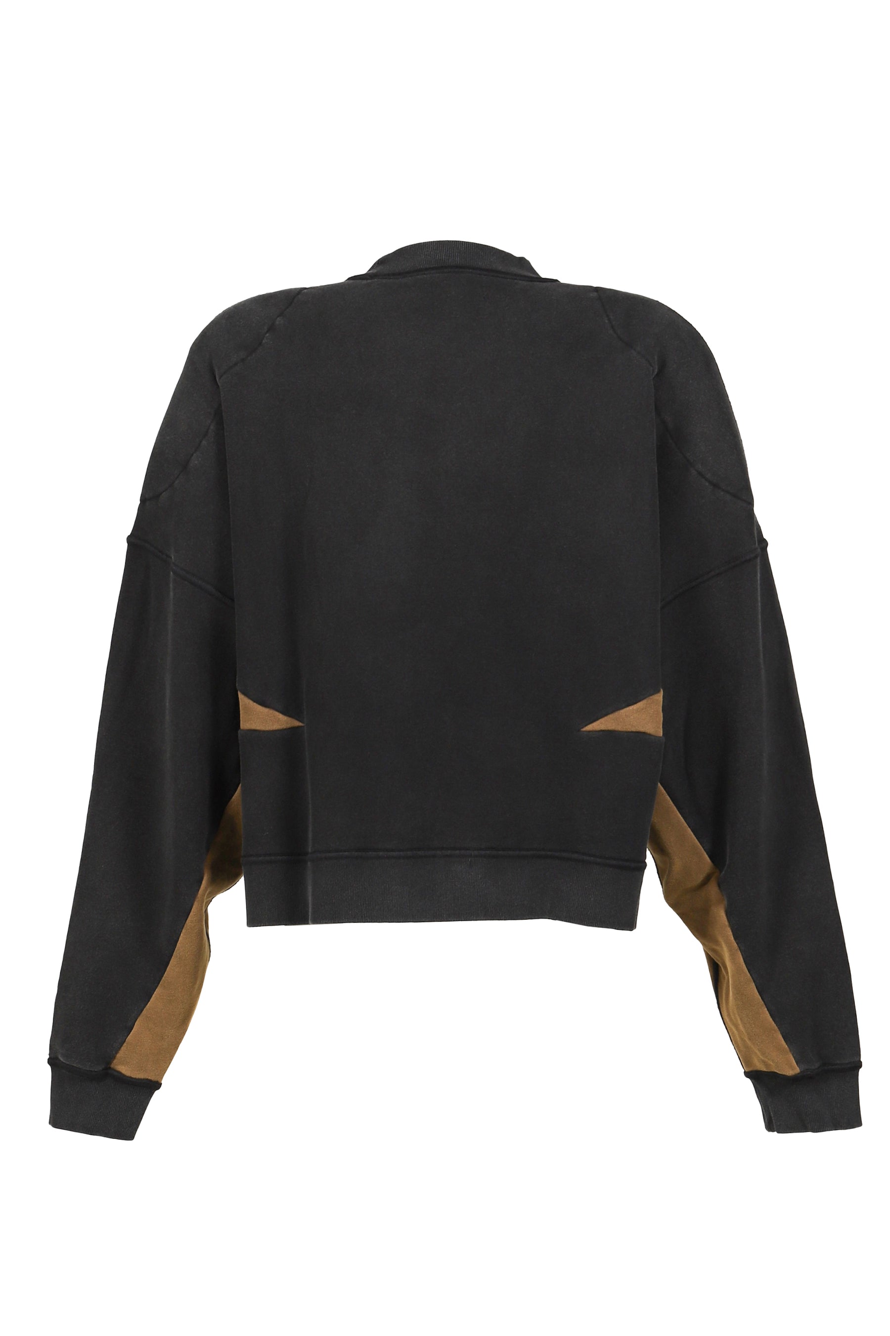 PADDED CREWNECK SWEATER 2 TONES / WASHED BLK 