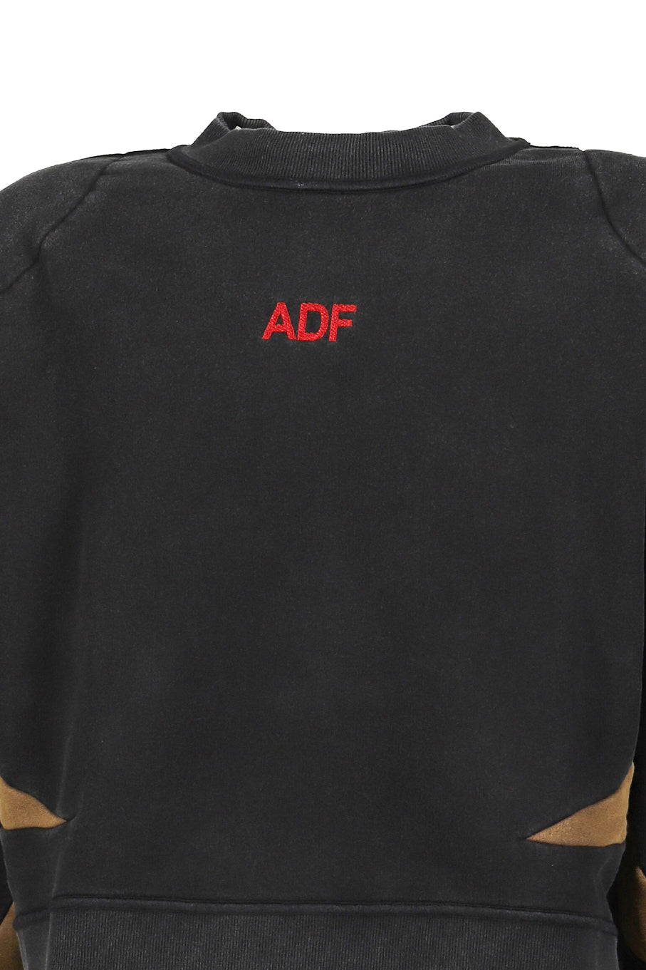 PADDED CREWNECK SWEATER 2 TONES / WASHED BLK 