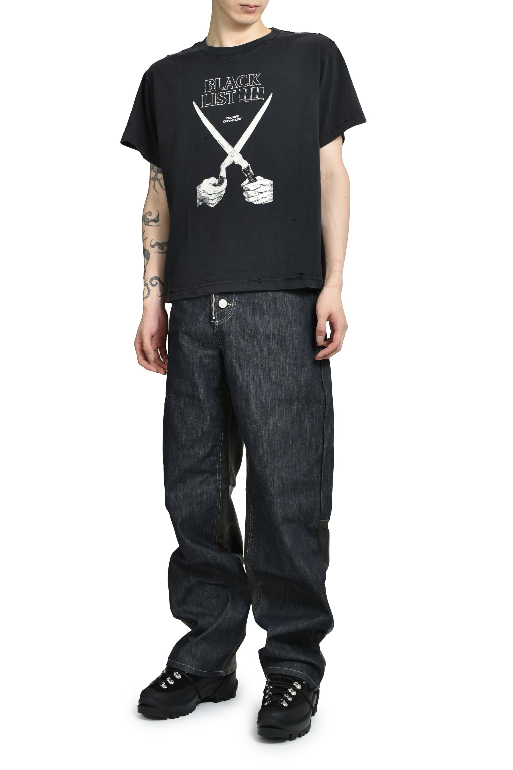 Protocol Index FW25 BLACKLIST WASHED T-SHIRT BLK NUBIAN