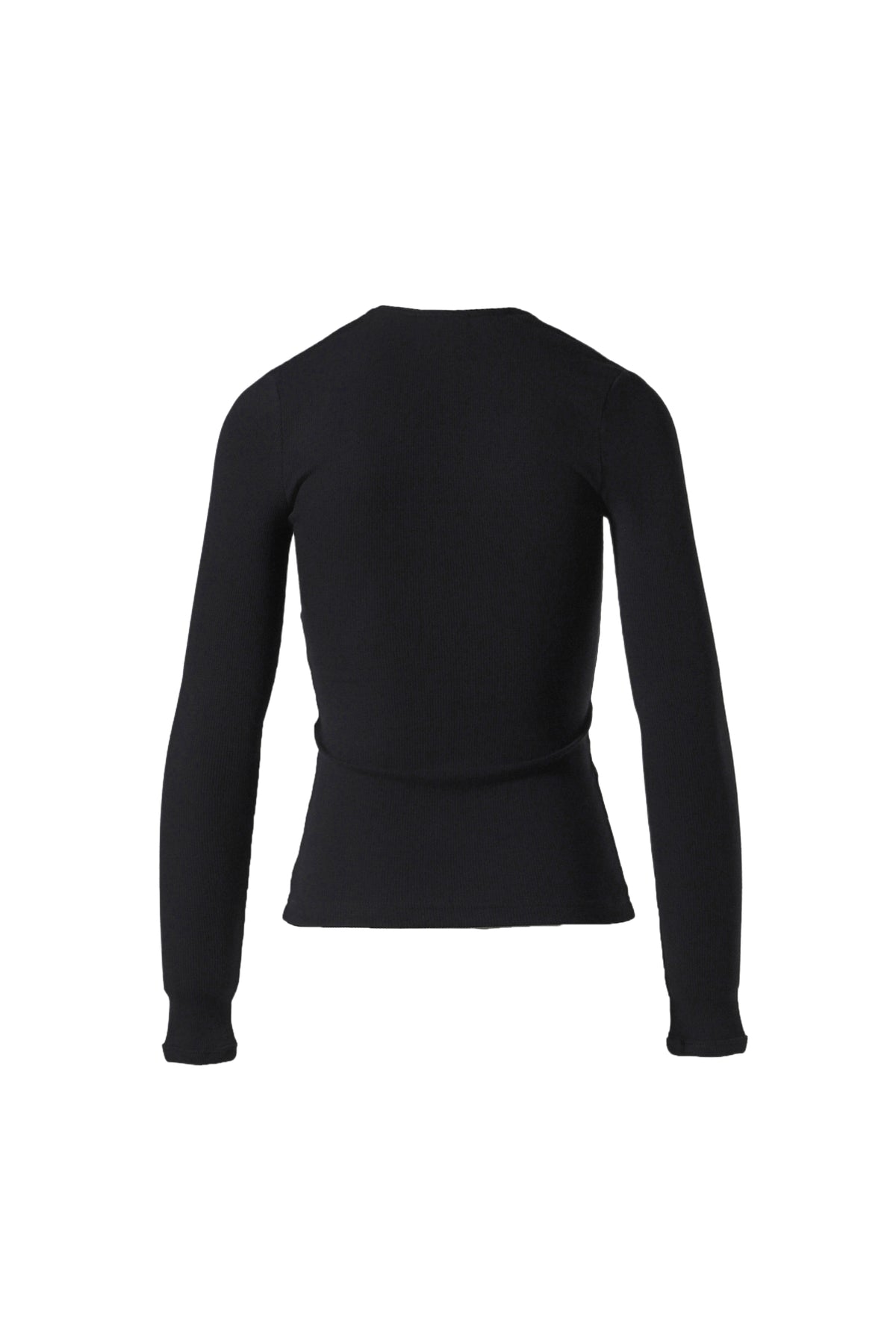 LONG SLEEVE ZIP 90'S RIB TOP / BLK