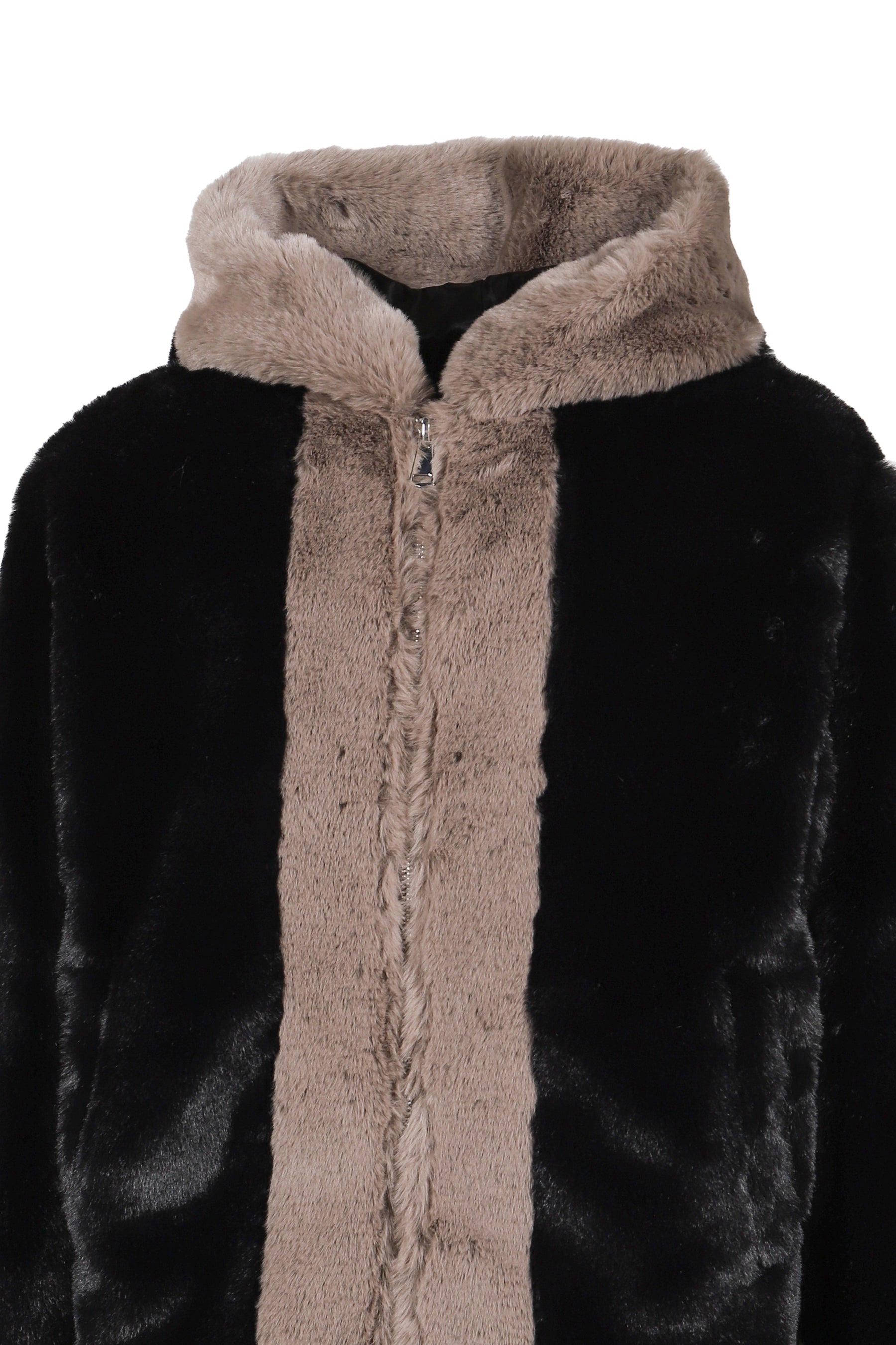 FAUX FUR JACKET / BLK