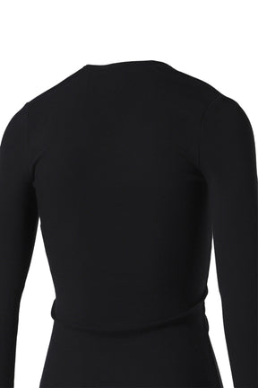 LONG SLEEVE ZIP 90'S RIB TOP / BLK