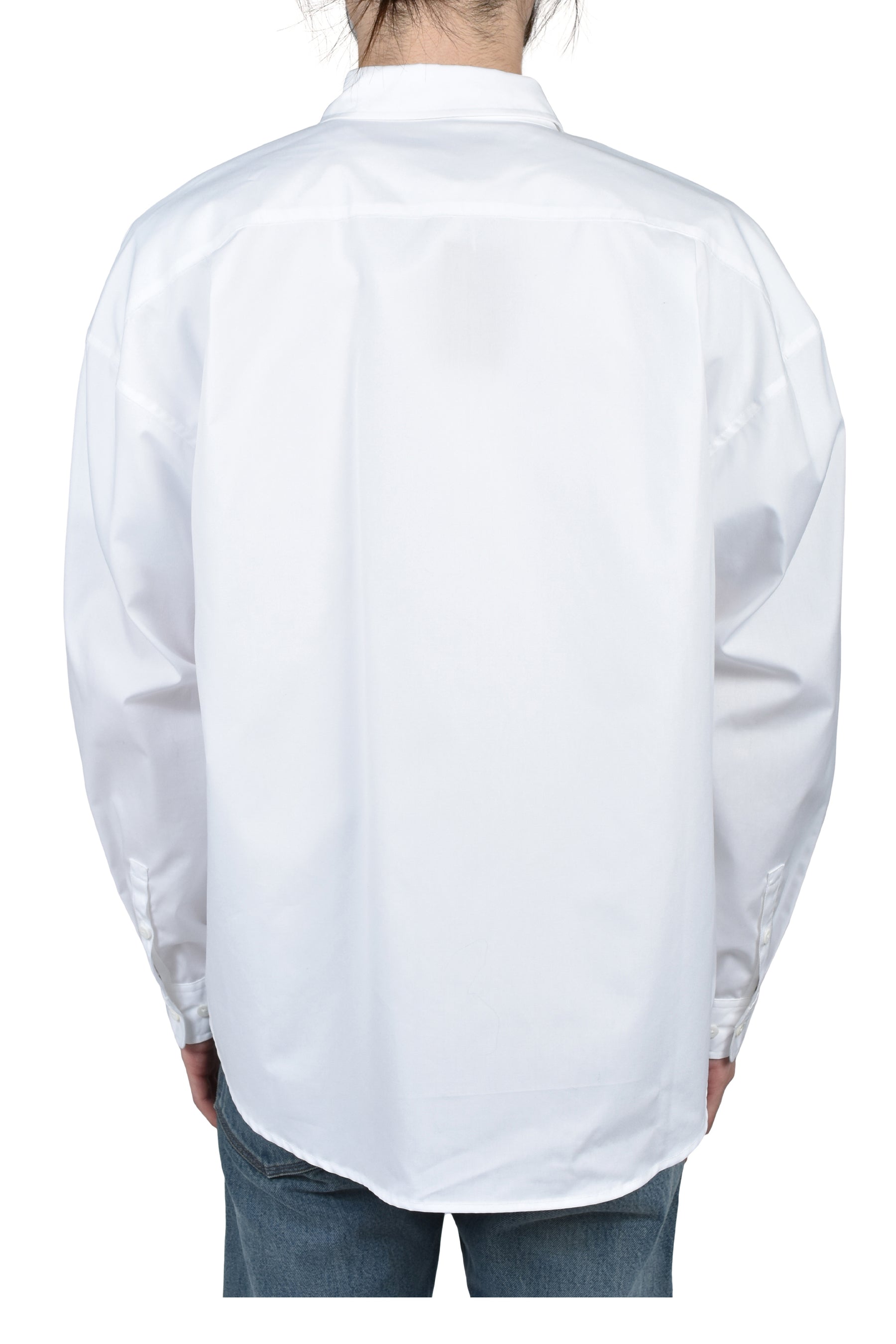 POPLIN BUTTON UP SHIRT / WHT