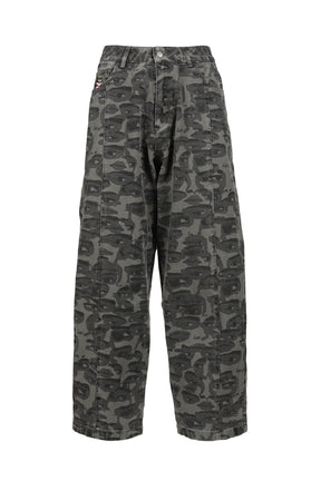 FACE CAMO WIDE LEG JEAN / BLK