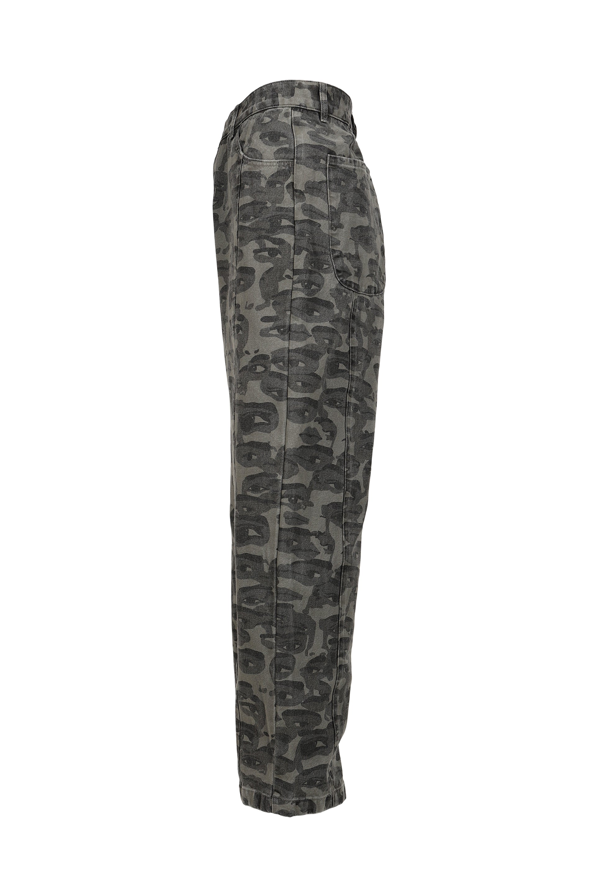 FACE CAMO WIDE LEG JEAN / BLK