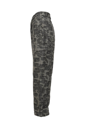 FACE CAMO WIDE LEG JEAN / BLK