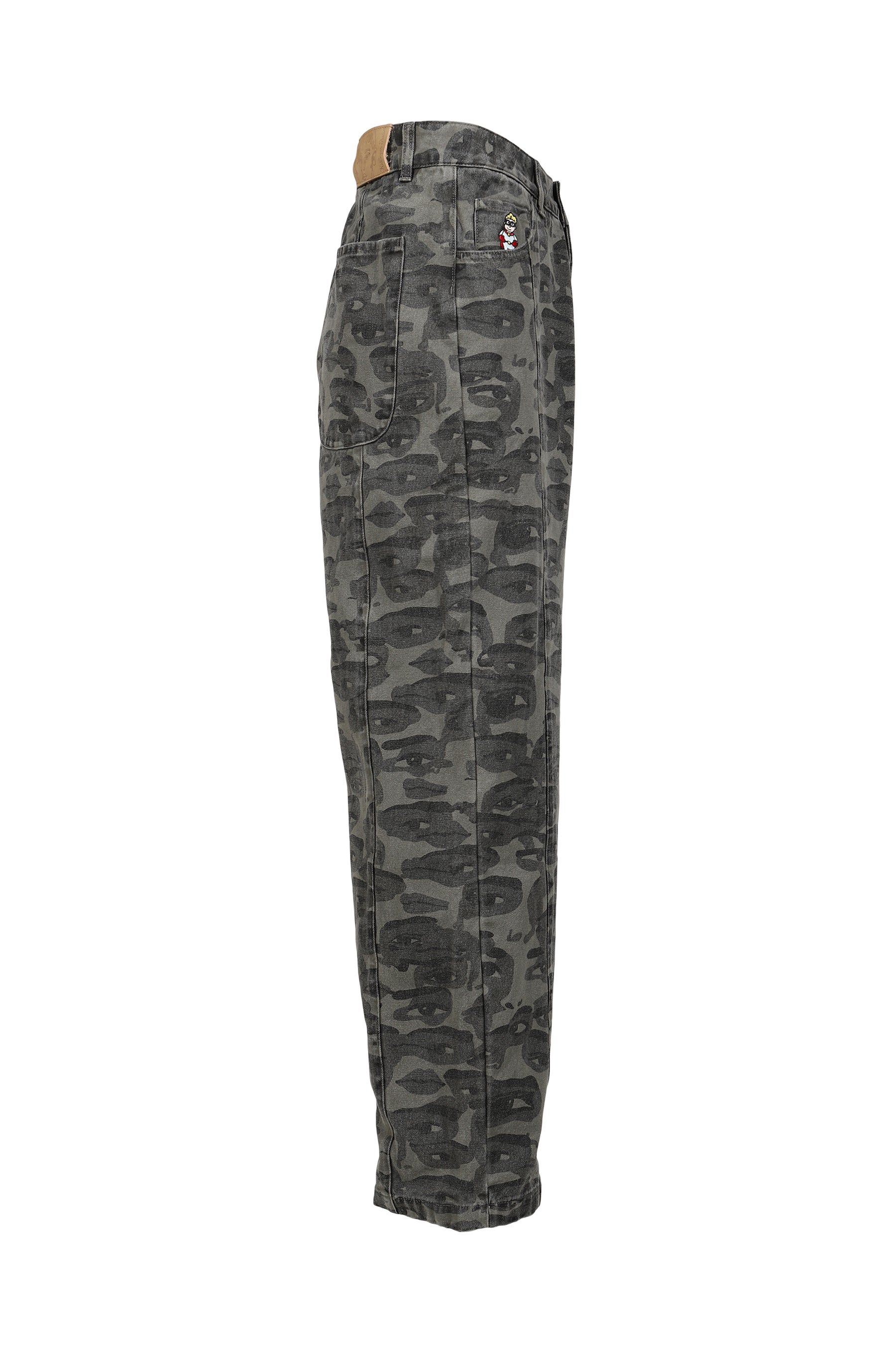 FACE CAMO WIDE LEG JEAN / BLK
