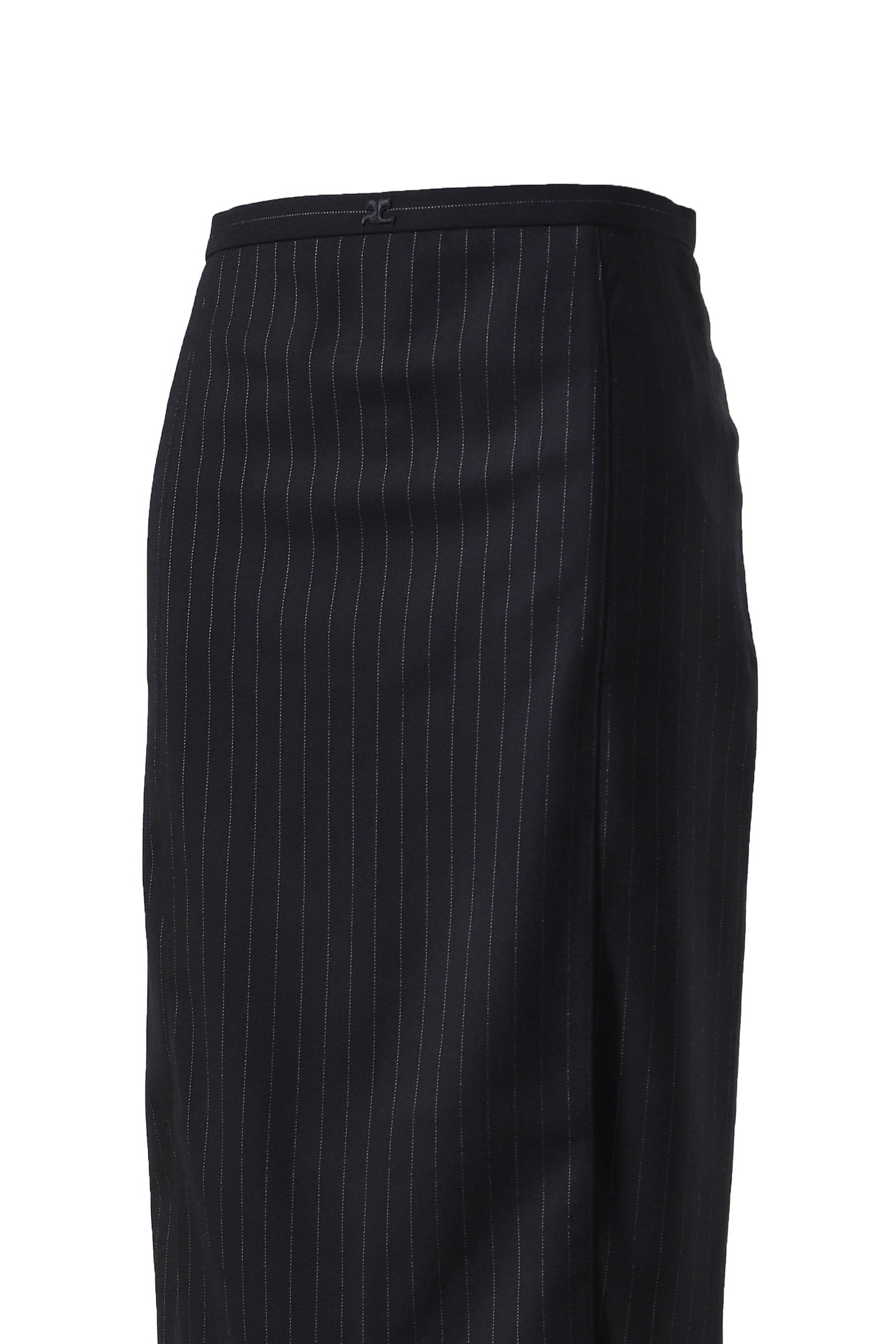 HERITAGE PINSTRIPES LONG SKIRT / BLK/WHT