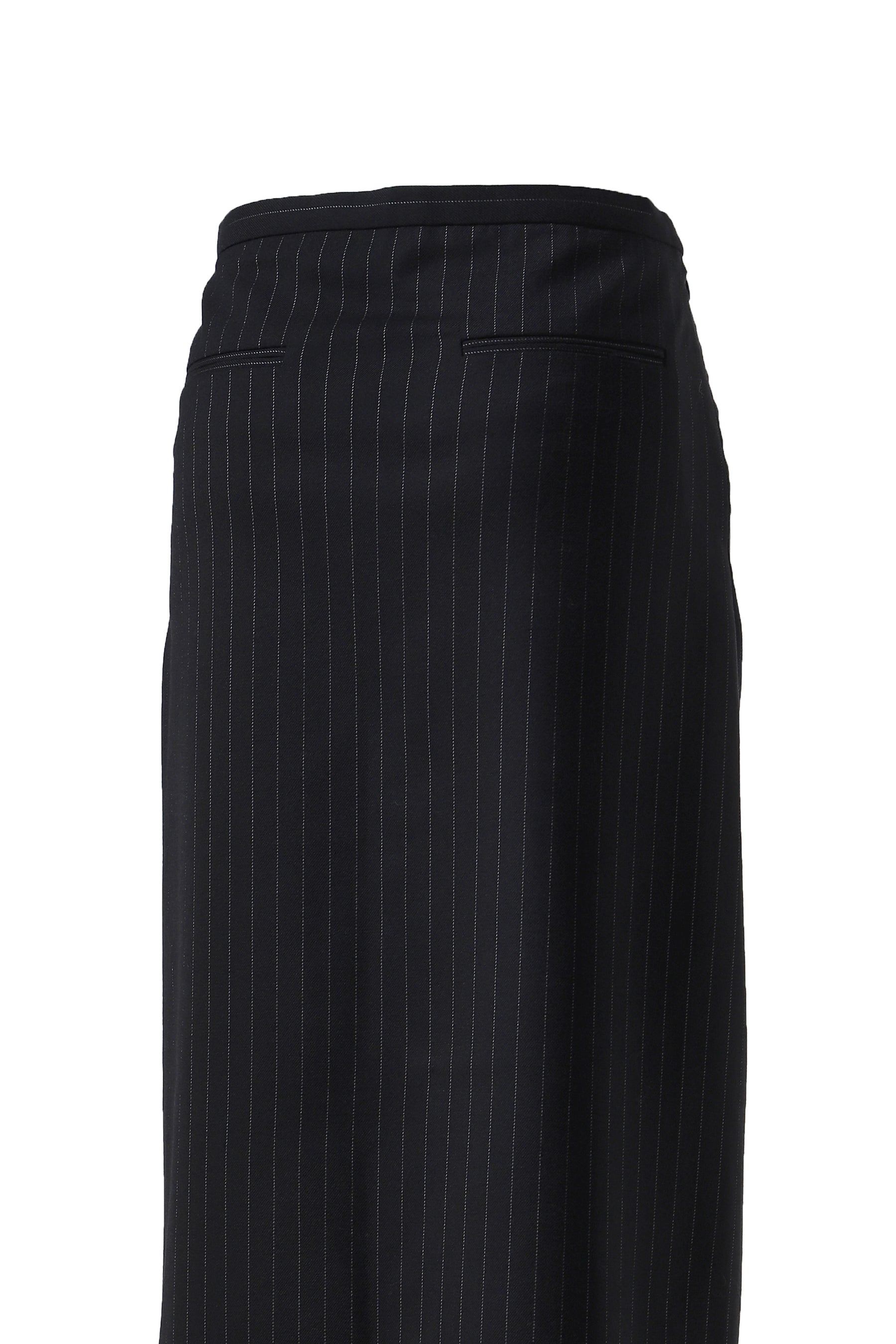 HERITAGE PINSTRIPES LONG SKIRT / BLK/WHT