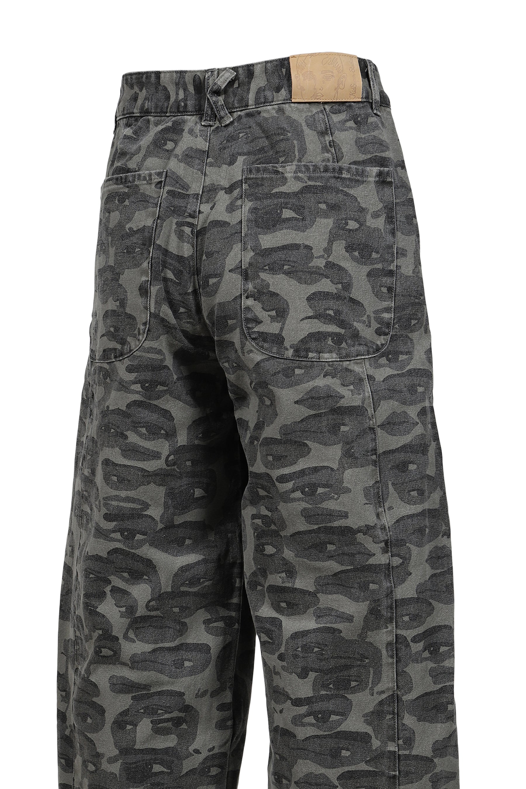 FACE CAMO WIDE LEG JEAN / BLK