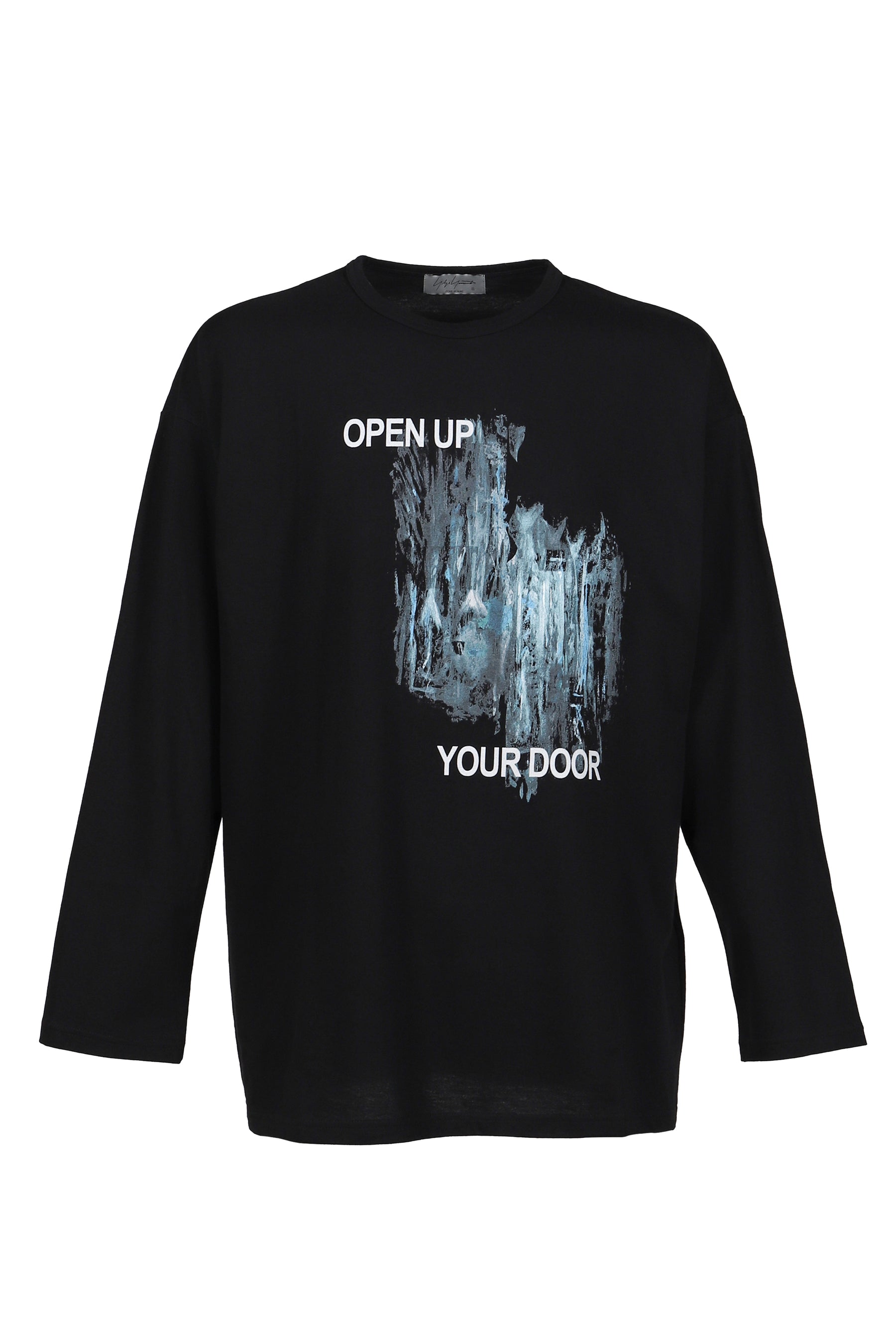 Yohji Yamamoto L/S PRINT T-SHIRT / BLK