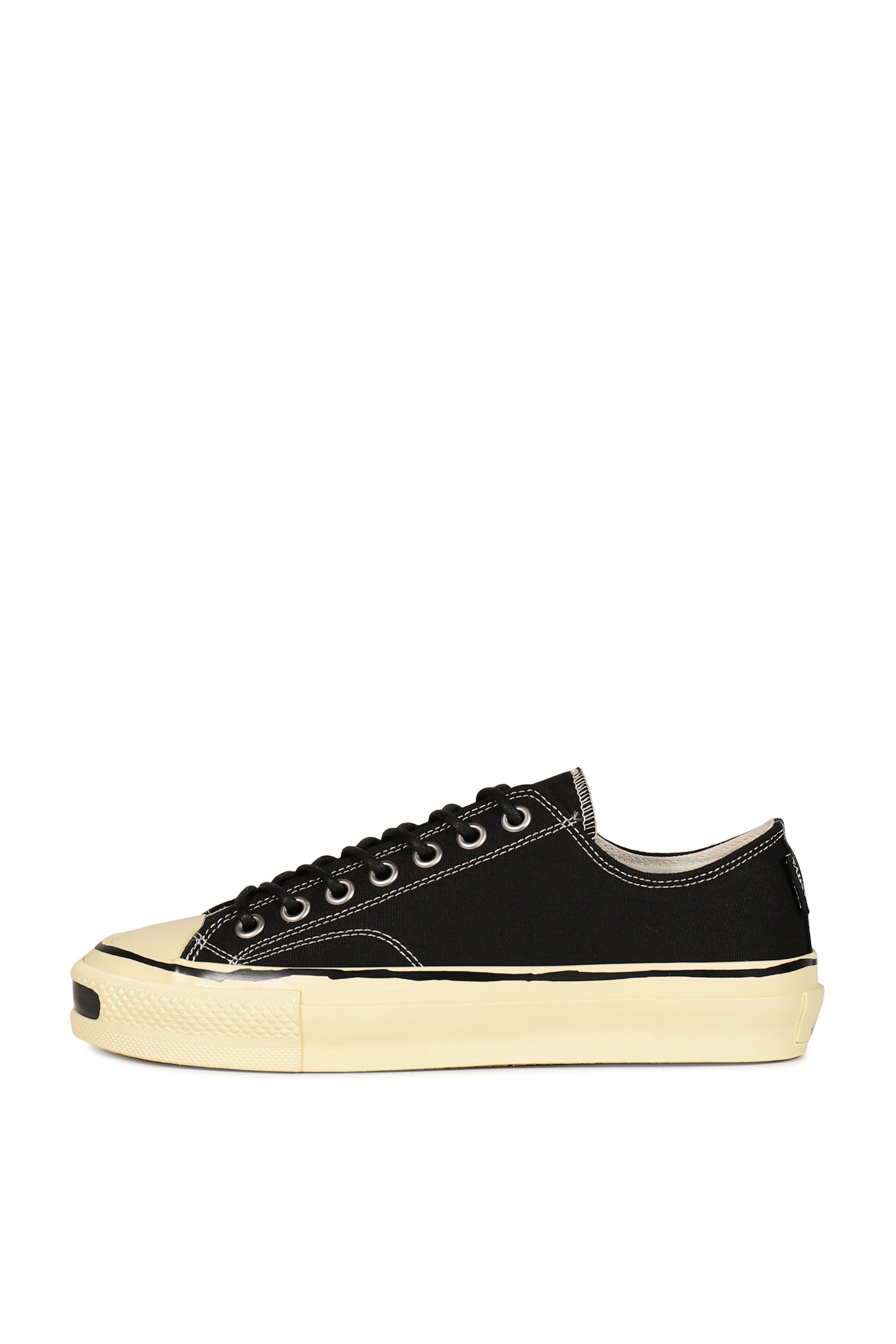 "JOEY"AGED-SOLE VULCANIZED SNEAKER / BLK