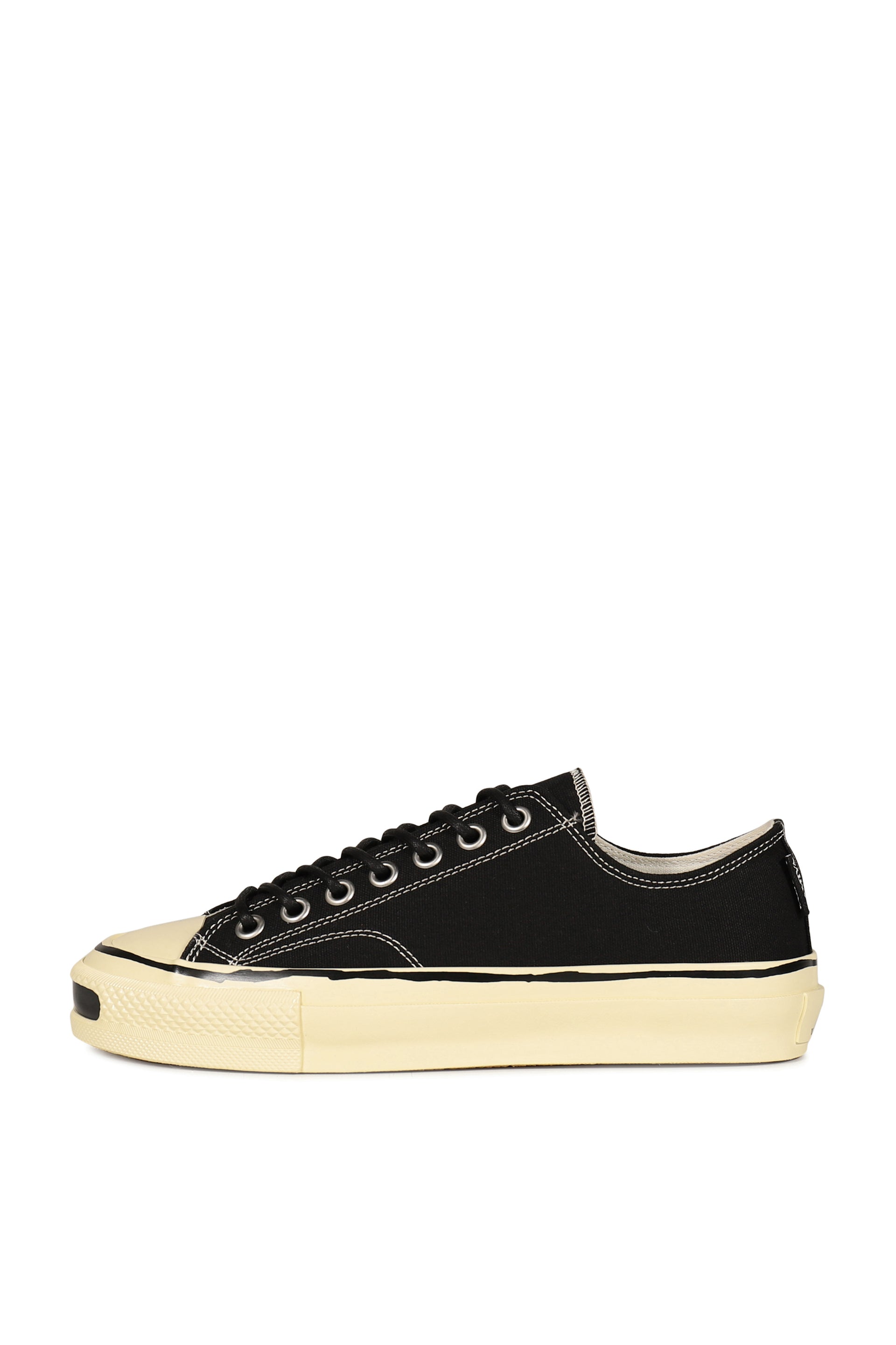 "JOEY"AGED-SOLE VULCANIZED SNEAKER / BLK