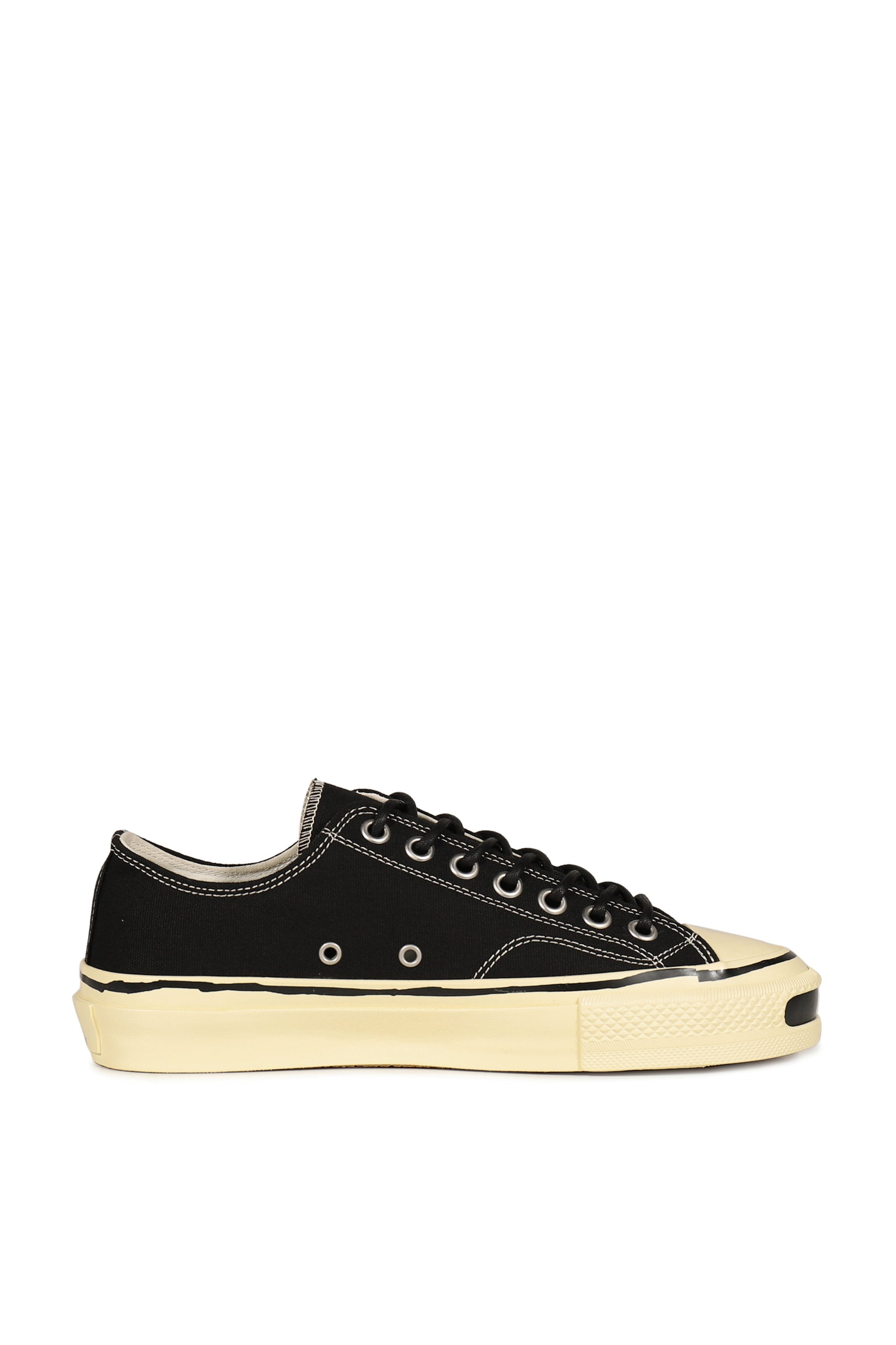 "JOEY"AGED-SOLE VULCANIZED SNEAKER / BLK