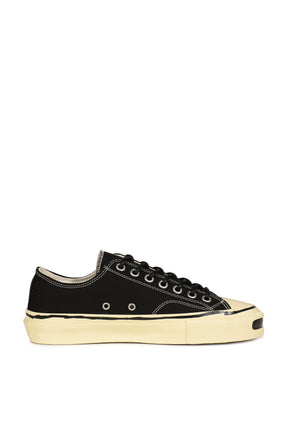 "JOEY"AGED-SOLE VULCANIZED SNEAKER / BLK