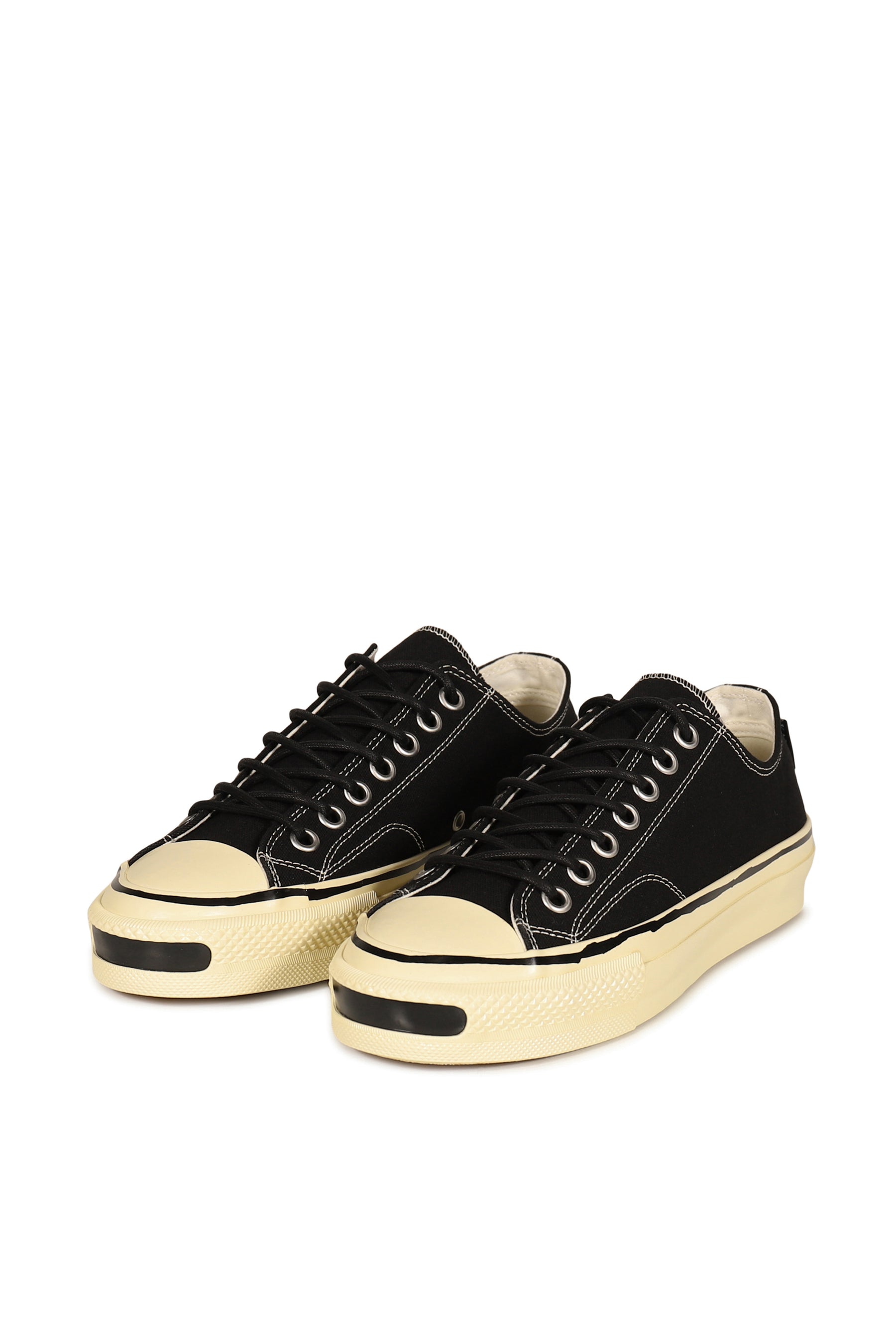 "JOEY"AGED-SOLE VULCANIZED SNEAKER / BLK