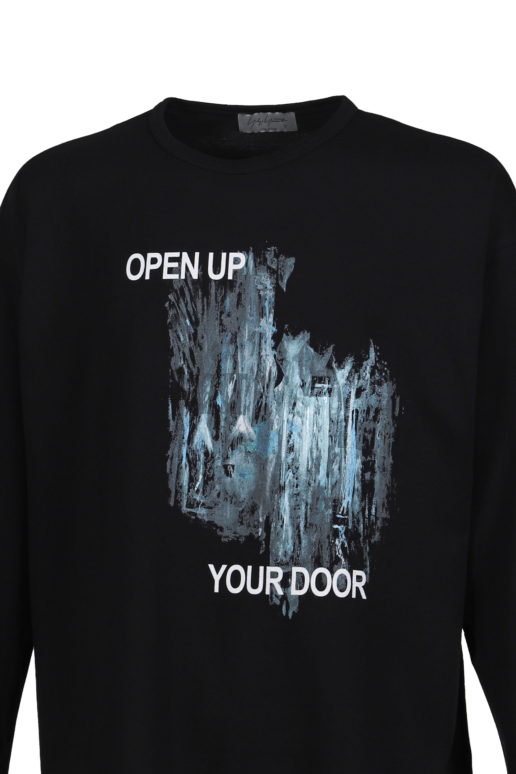 Yohji Yamamoto L/S PRINT T-SHIRT / BLK